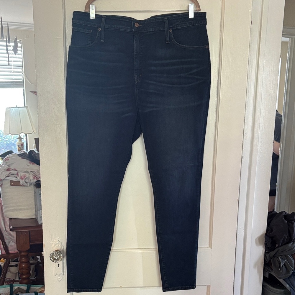 Madewell Size 20 Curvy Med Dark Wash Denim Skinny Jeans High Waisted High Rise